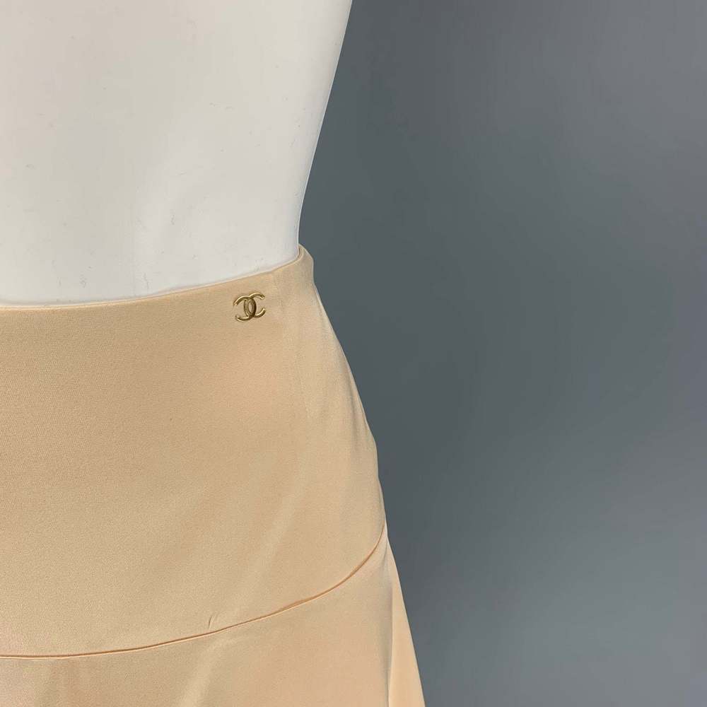 CHANEL AI098 03A Champagne Silk Layered Skirt - Picture 2 of 6